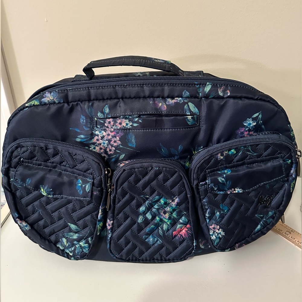 Lug Railcar Crossbody Bag in Bouquet Navy NWT